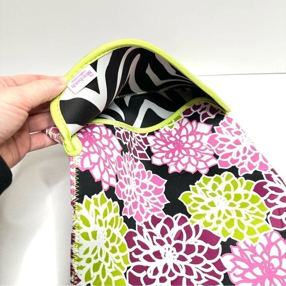 The Macbeth Collection Reversible Laptop Sleeve Floral Zebra - Picture 3 of 7